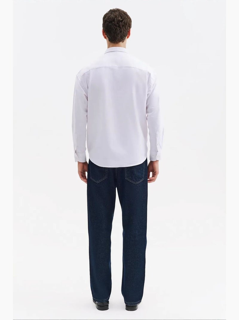 Camisa de algodón para hombre giesto Blanco - Kiabi