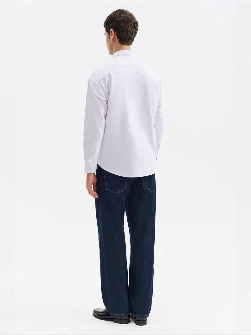 Camisa de algodón para hombre giesto Blanco - Kiabi