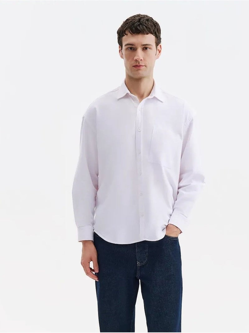 Camisa de algodón para hombre giesto Blanco - Kiabi
