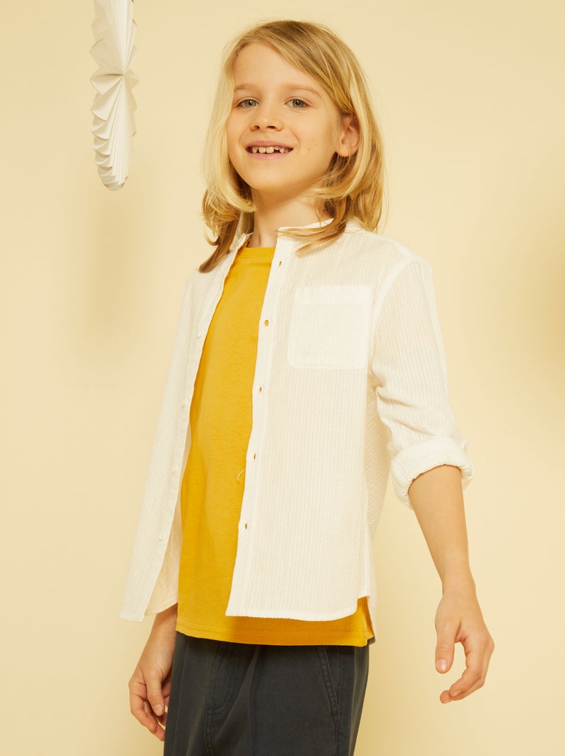 Camisa de algodón puro Blanco - Kiabi