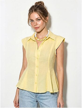 Camisa de algodón sin mangas entallada lucci