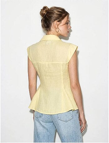 Camisa de algodón sin mangas entallada lucci