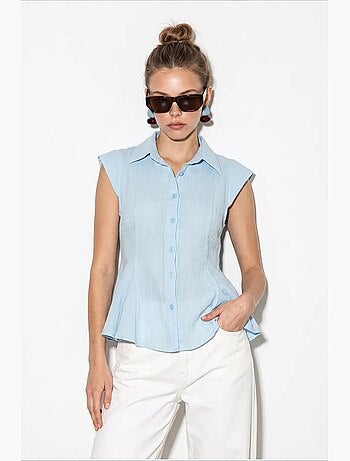 Camisa de algodón sin mangas entallada lucci