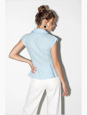 Camisa de algodón sin mangas entallada lucci