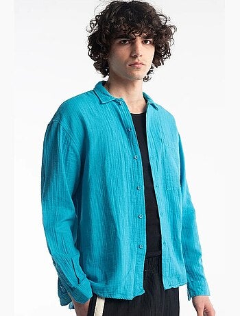 Camisa de algodón texturizado de ajuste relajado giesto