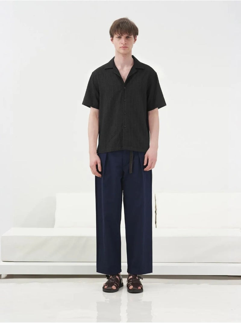 Camisa de algodón texturizado de manga corta giesto Negro - Kiabi