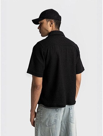 Camisa de algodón texturizado de manga corta para hombre giesto