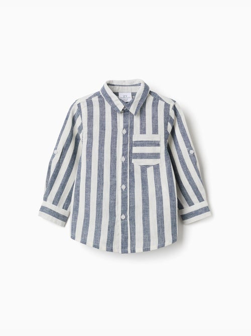 Camisa de algodón y lino a rayas You&Me - Kiabi