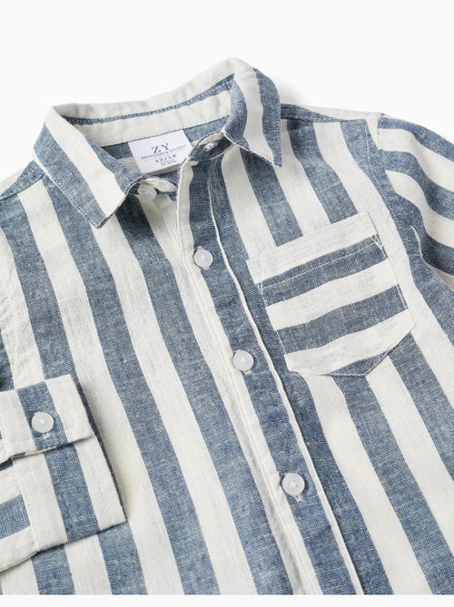 Camisa de algodón y lino a rayas You&Me - Kiabi
