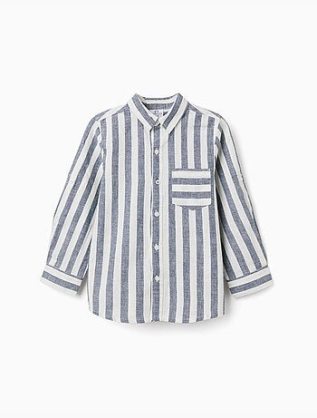 Camisa de algodón y lino a rayas You&Me