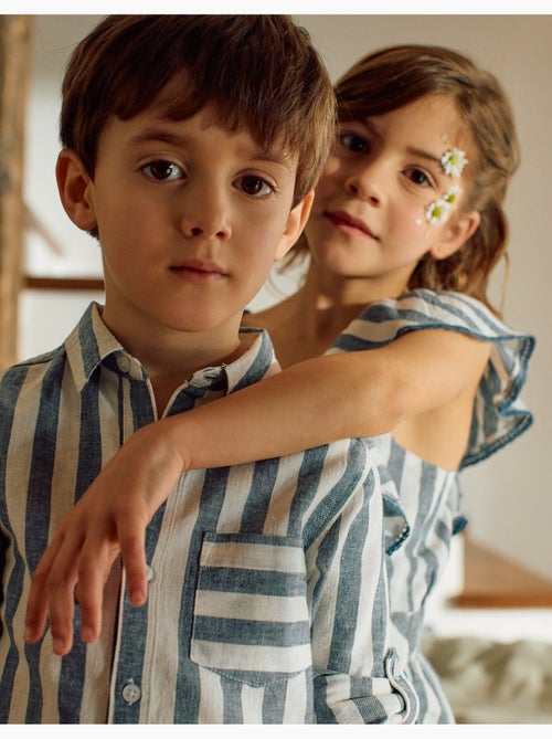 Camisa de algodón y lino a rayas You&Me - Kiabi