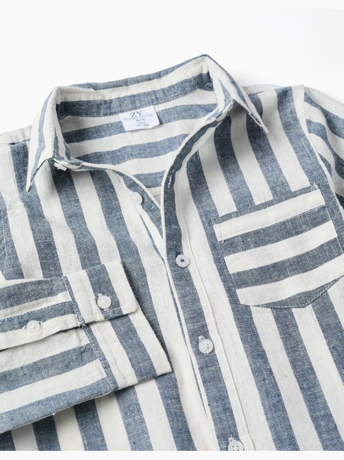 Camisa de algodón y lino a rayas You&Me - Kiabi