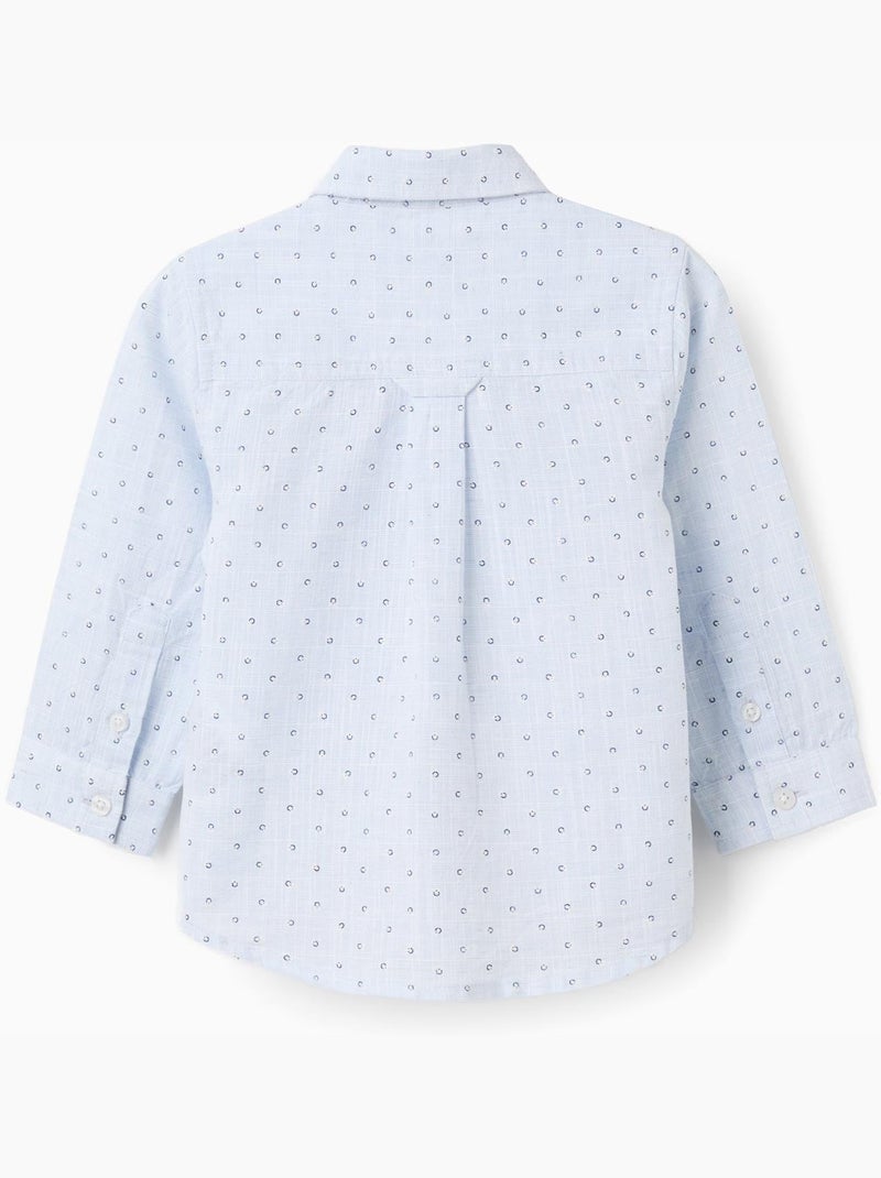 Camisa de algodón y lino con círculos Azul claro - Kiabi