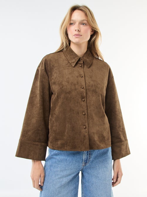 Camisa de ante sintético de manga larga - Kiabi