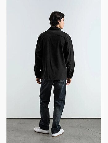 Camisa de ante sintético de manga larga para hombre giesto