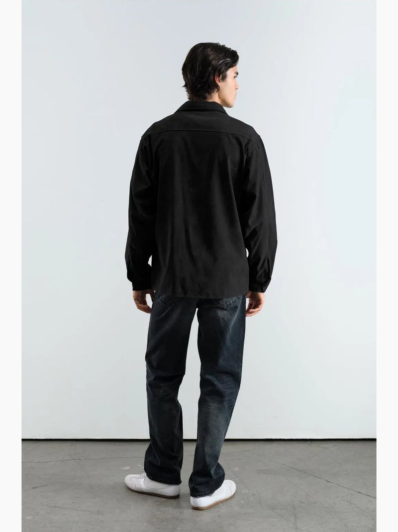 Camisa de ante sintético de manga larga para hombre giesto Negro - Kiabi