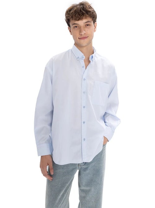 Camisa de bolsillo con cuello abotonado y corte regular giesto - Kiabi Camisa de bolsillo con cuello abotonado y corte regular giesto - Kiabi