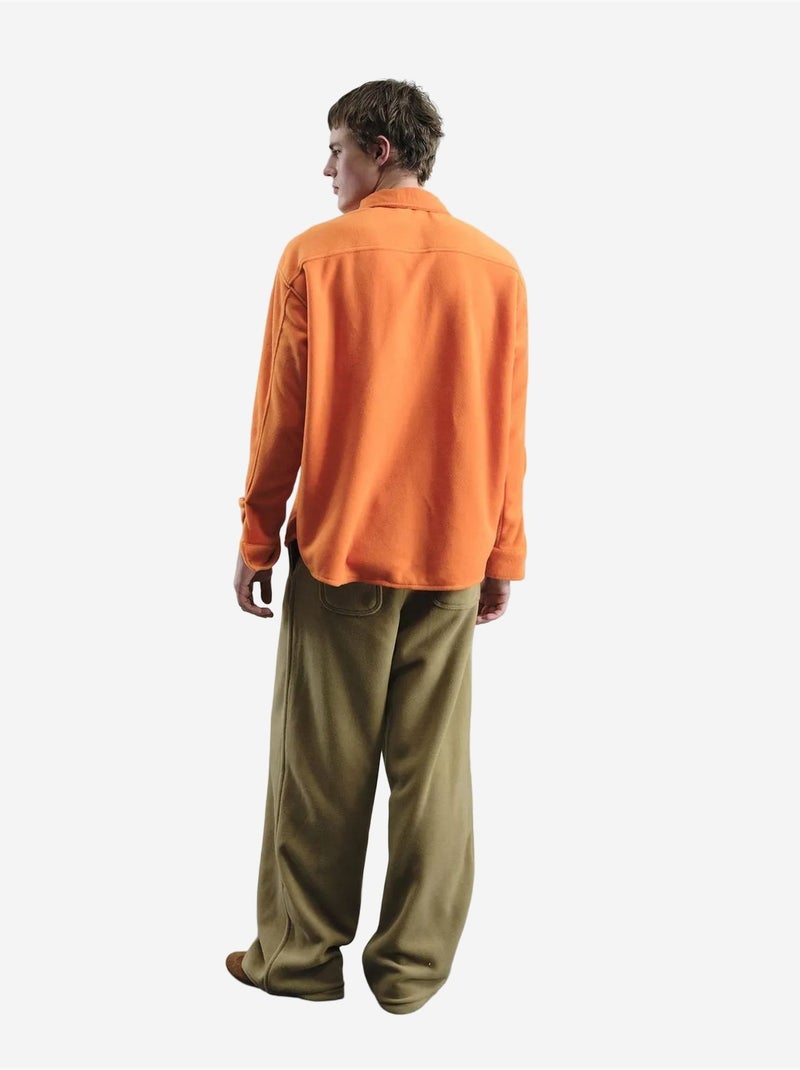 Camisa de botones con tejido texturizado giesto Naranja mandarina - Kiabi