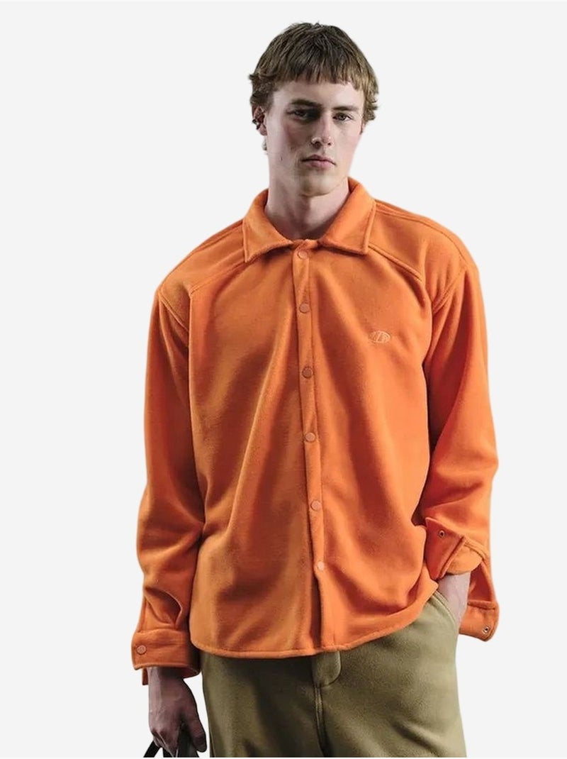 Camisa de botones con tejido texturizado giesto Naranja mandarina - Kiabi