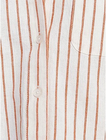 Camisa de botones de manga corta en mezcla de lino dilvin