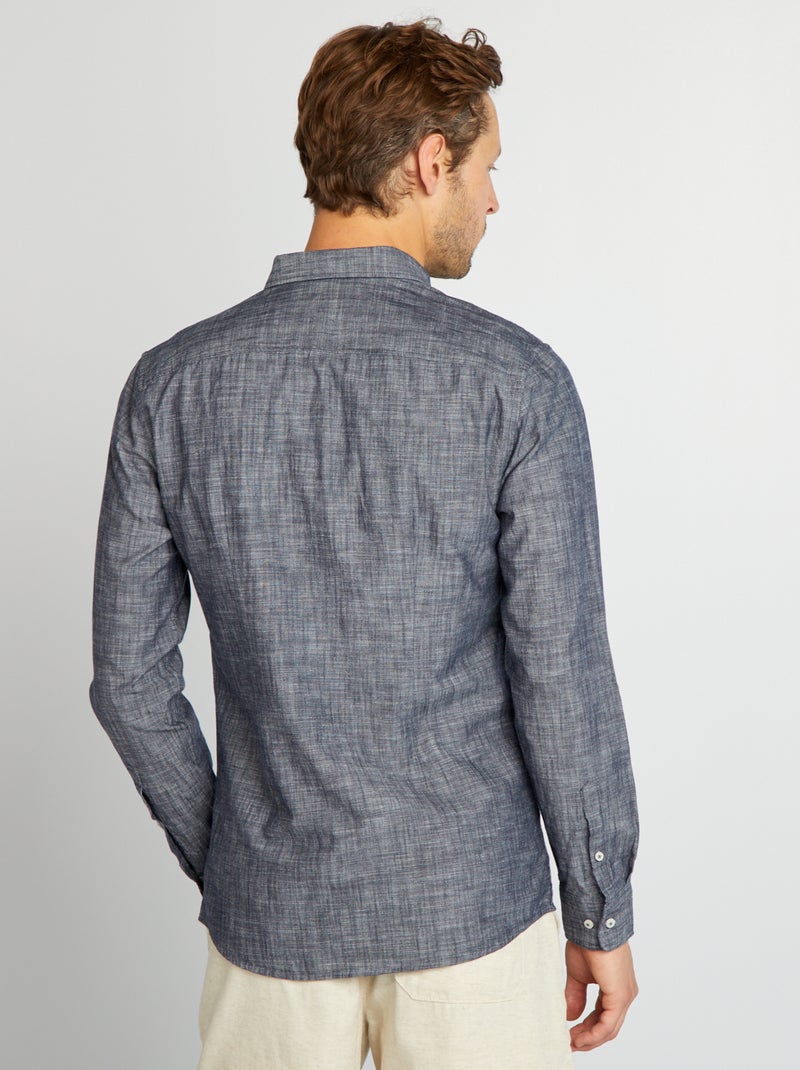 Camisa de cambray AZUL - Kiabi