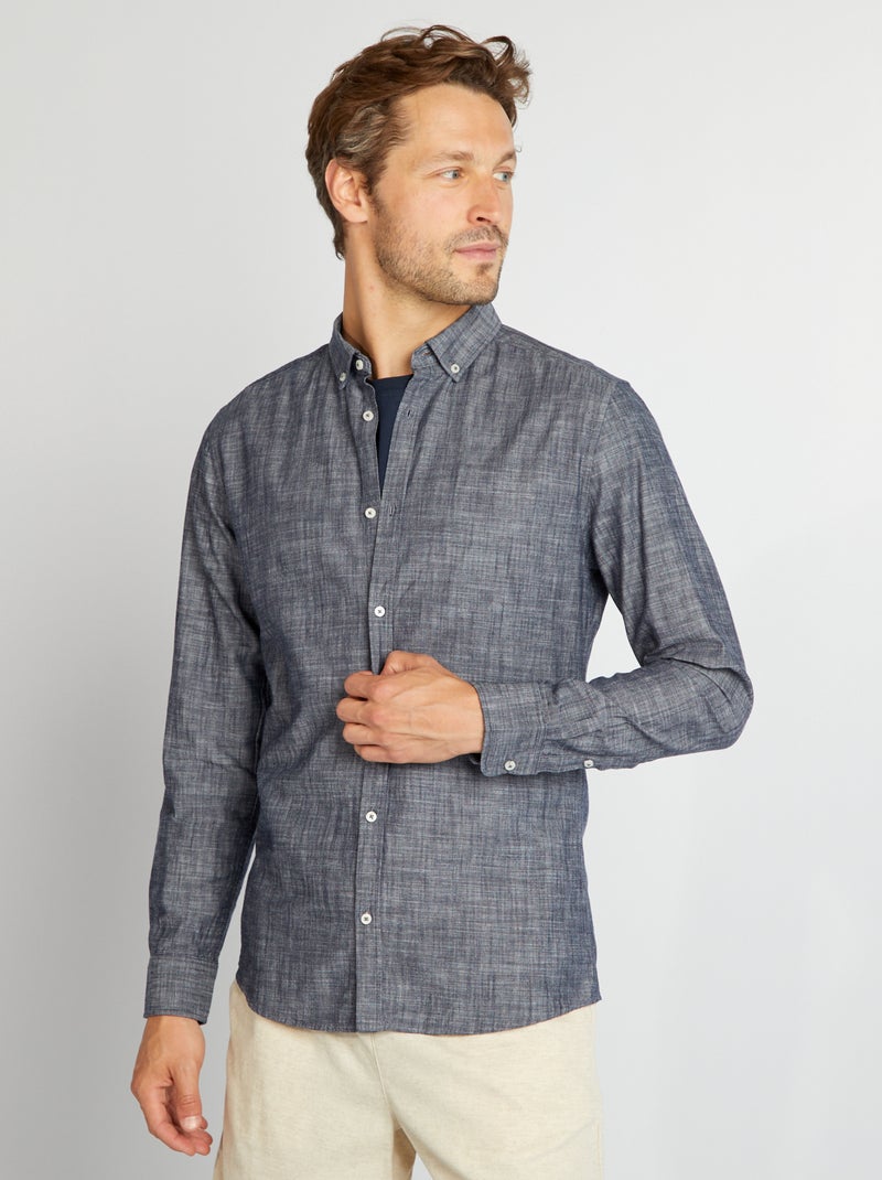 Camisa de cambray AZUL - Kiabi