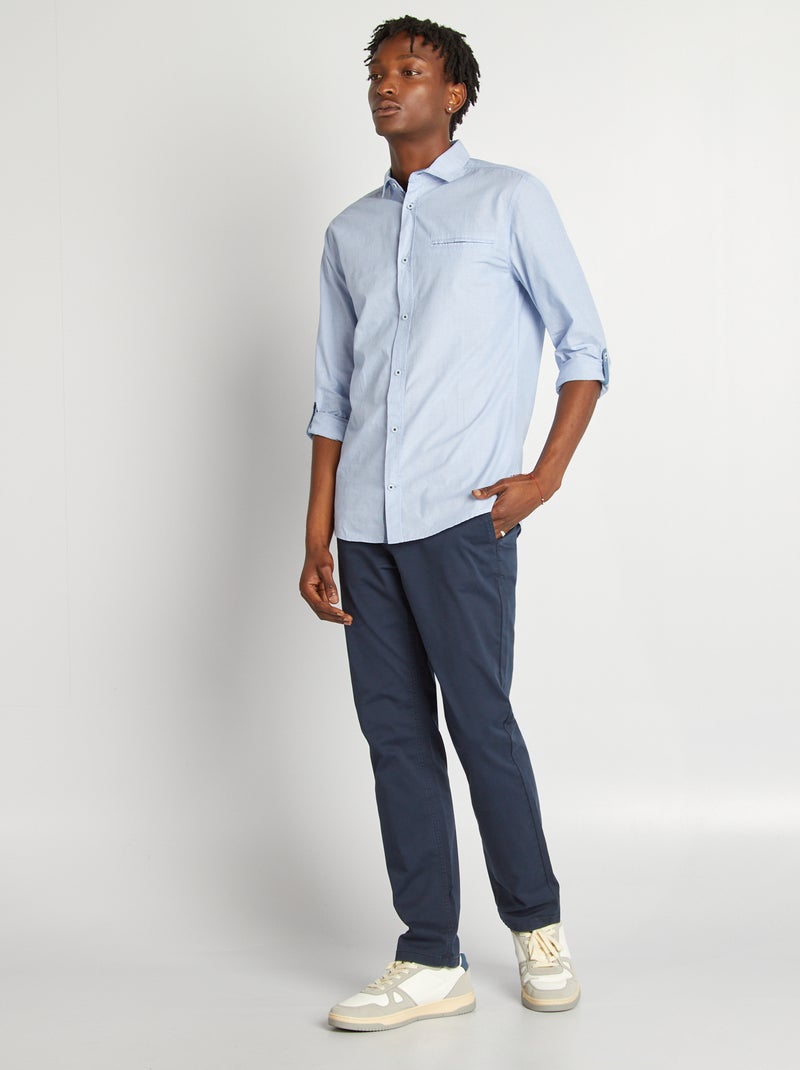 Camisa de chambray azul - Kiabi