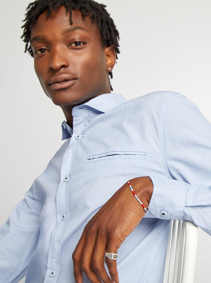 Camisa de chambray azul - Kiabi