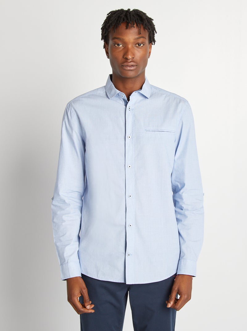 Camisa de chambray azul - Kiabi