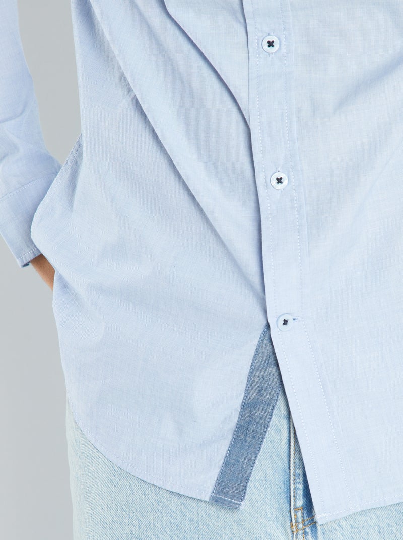 Camisa de chambray azul - Kiabi