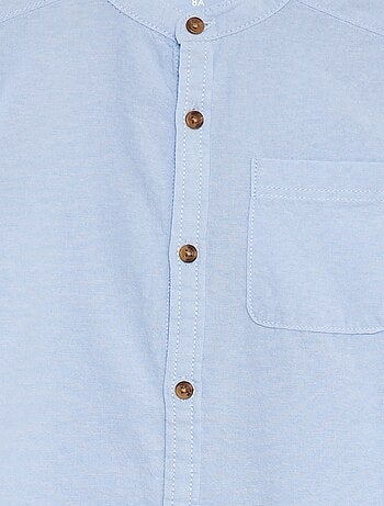 Camisa de chambray con cuello mao