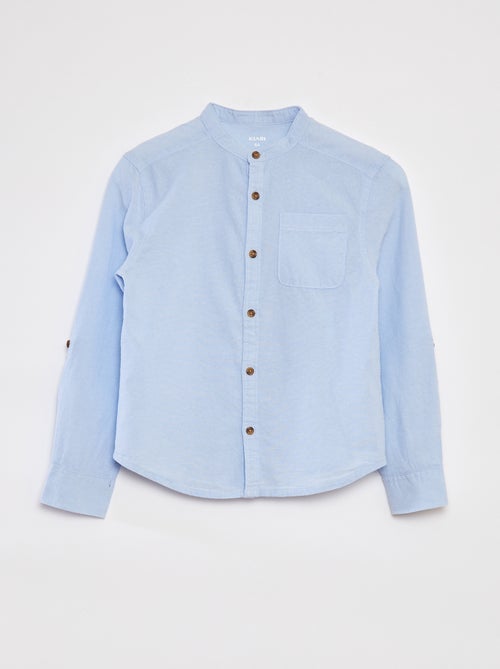 Camisa de chambray con cuello mao - Kiabi
