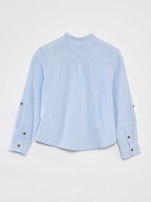 Camisa de chambray con cuello mao - Kiabi