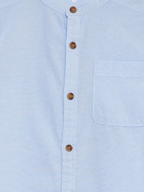 Camisa de chambray con cuello mao - Kiabi