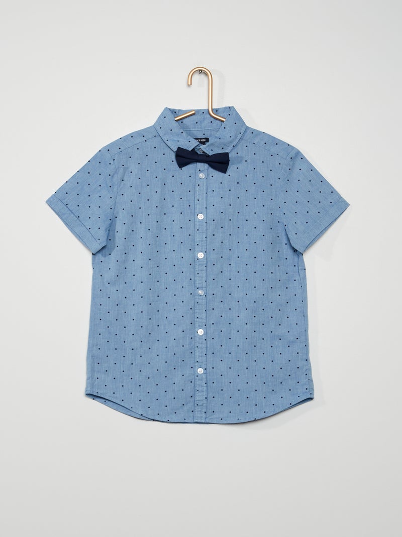 Camisa de chambray con pajarita AZUL - Kiabi