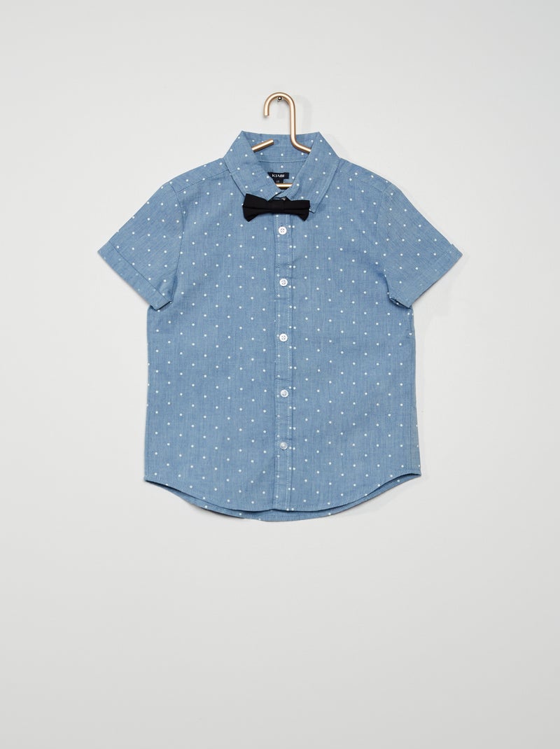 Camisa de chambray con pajarita AZUL - Kiabi