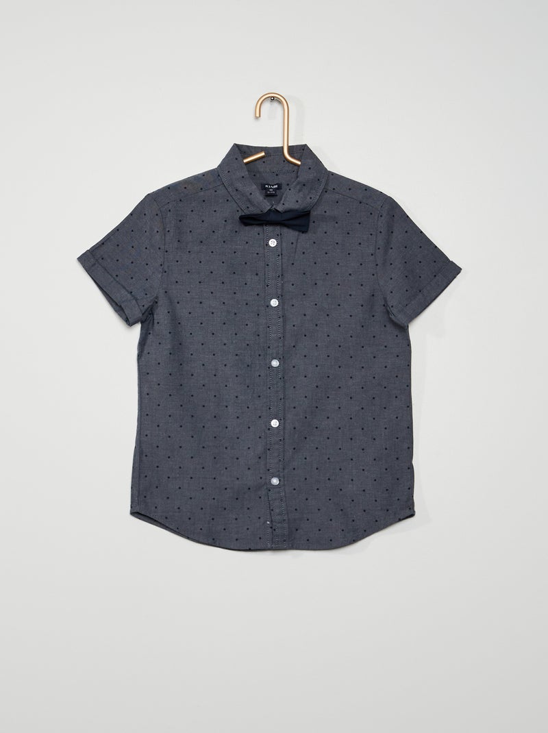 Camisa de chambray con pajarita GRIS - Kiabi