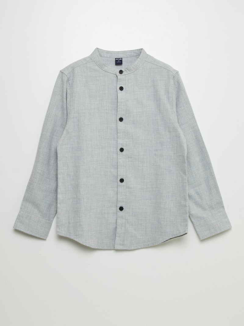Camisa de chándal con cuello mao GRIS - Kiabi