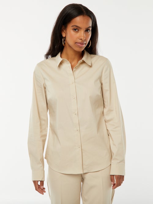 Camisa de corte ajustado con cuello italiano - Kiabi