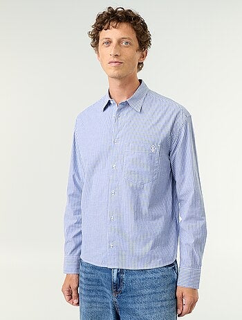 Camisa de corte cómodo con estampado de rayas