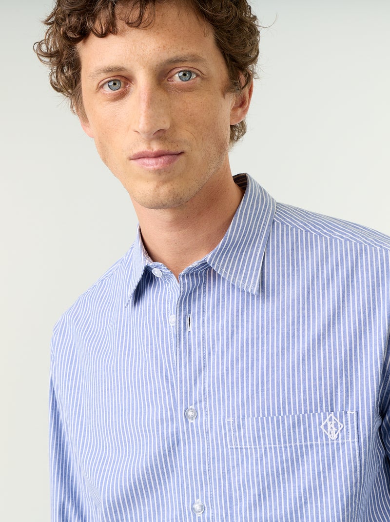 Camisa de corte cómodo con estampado de rayas Azul - Kiabi