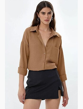 Camisa de corte regular con tacto de lino hiccup