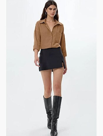 Camisa de corte regular con tacto de lino hiccup