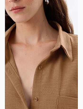 Camisa de corte regular con tacto de lino hiccup