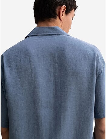 Camisa de crepé con detalle de lazada de corte relajado para hombre giesto