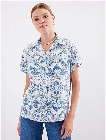 Camisa de crepé estampado con botones bdart