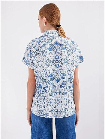 Camisa de crepé estampado con botones bdart