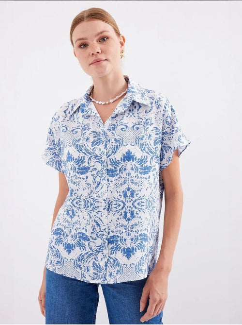 Camisa de crepé estampado con botones bdart - Kiabi