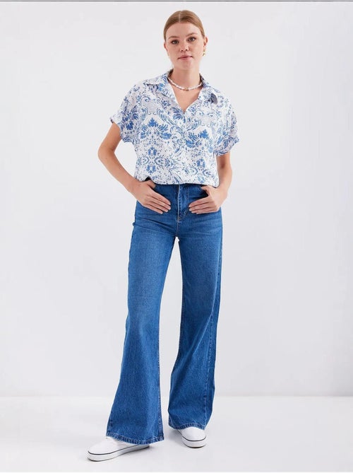 Camisa de crepé estampado con botones bdart - Kiabi