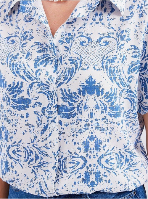 Camisa de crepé estampado con botones bdart - Kiabi